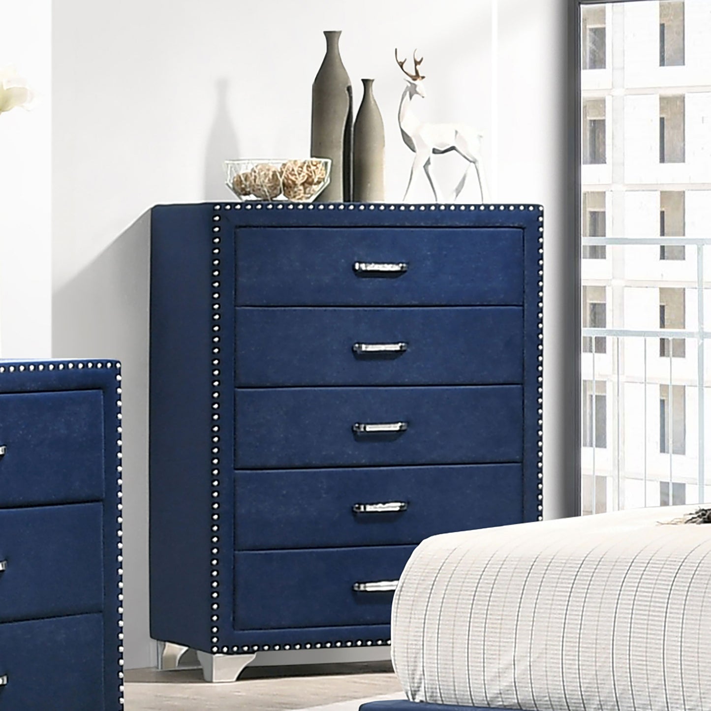 Melody 5-drawer Bedroom Chest Pacific Blue