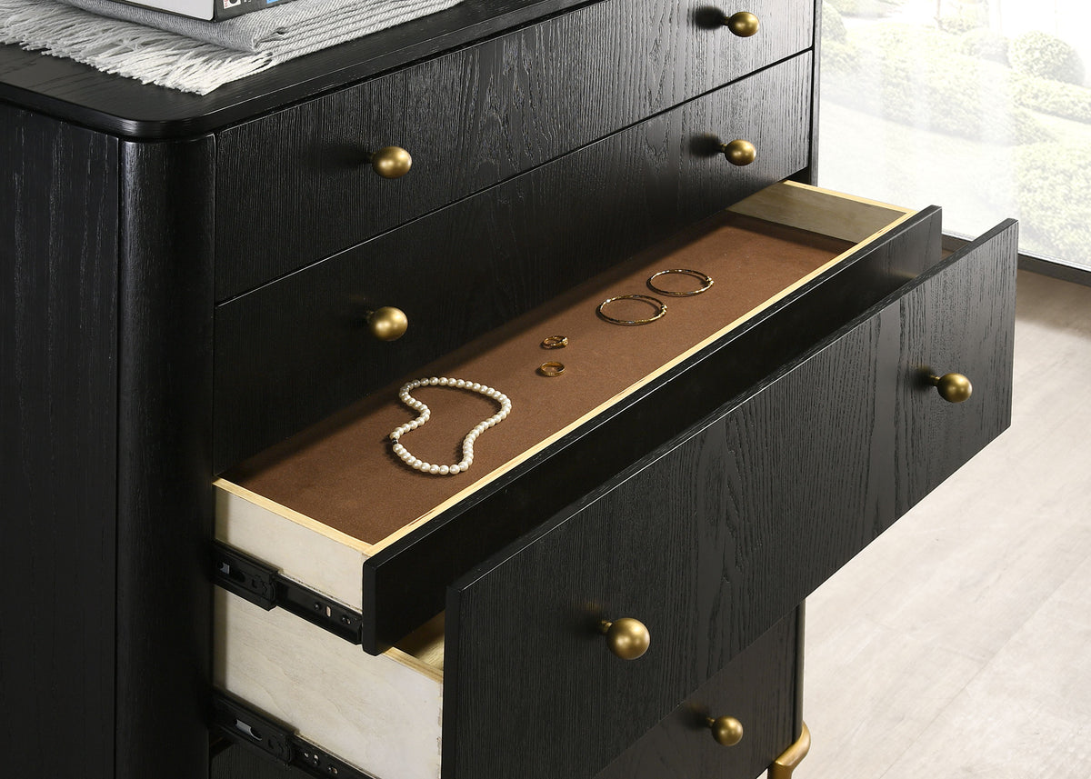 Arini 6-drawer Bedroom Chest Black
