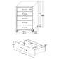 Lucia 5-drawer Bedroom Chest White