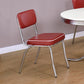 Retro Open Back Side Chairs Red and Chrome (Set of 2)