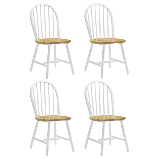 Cinder Windsor Side Chairs Natural Brown and White (Set of 4)