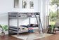 Rhea Wood Twin Over Twin Bunk Bed Grey