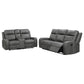 Raelynn 2-piece Upholstered Motion Reclining Sofa Set Grey