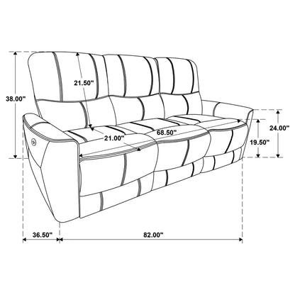 Greenfield Upholstered Power Reclining Sofa Dove Grey