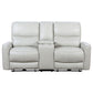 Greenfield Upholstered Power Reclining Loveseat with Console Ivory