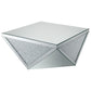 Amore Square Mirrored Acrylic Crystal Coffee Table Silver