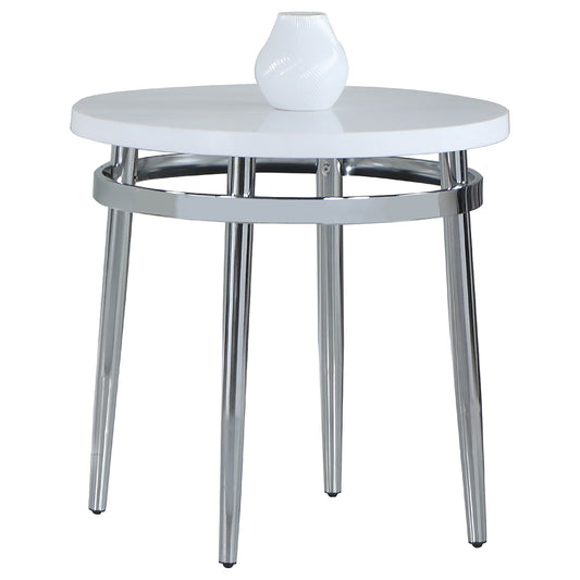 Avilla Round Marble Top Side End Table White