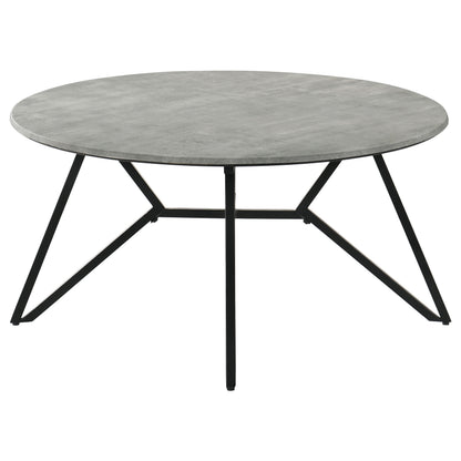 Hadi Round SmartTop™ Coffee Table Cement and Gunmetal
