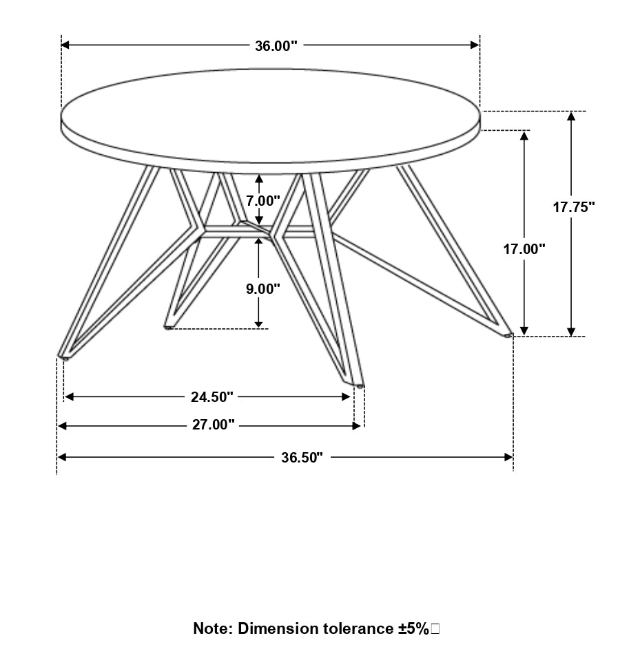 Hadi Round SmartTop™ Coffee Table Cement and Gunmetal