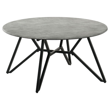 Hadi Round SmartTop™ Coffee Table Cement and Gunmetal