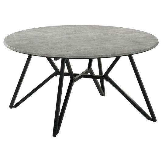 Hadi Round SmartTop™ Coffee Table Cement and Gunmetal