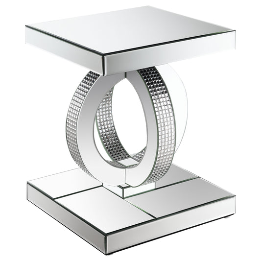 Breena Rectangular Mirrored Acrylic End Table Silver
