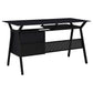 Weaving 55-inch 2-drawer Computer Desk Keyboard Tray Black