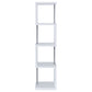 Baxter 4-shelf Bookcase White and Chrome