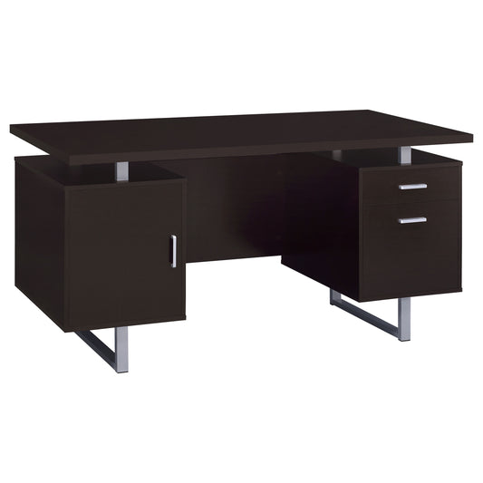 Lawtey Rectangular Storage Office Desk Cappuccino