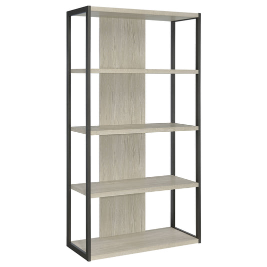 Loomis 72-inch 3-shelf Bookshelf Whitewashed Grey