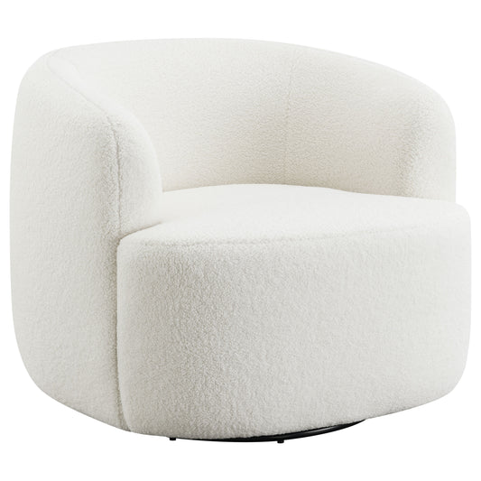 Hudson Sherpa Swivel Accent Chair Ivory