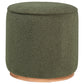 Zena Faux Sheepskin Upholstered Round Ottoman Green