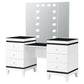 Talei 6-drawer Vanity Set with Hollywood Lighting Black and White