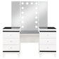 Talei 6-drawer Vanity Set with Hollywood Lighting Black and White