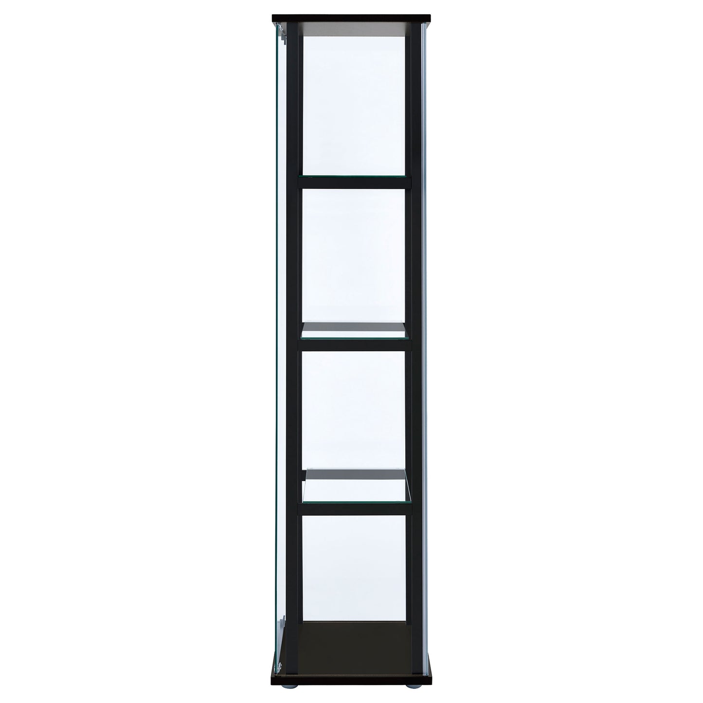 Cyclamen 4-shelf Glass Curio Cabinet Black and Clear